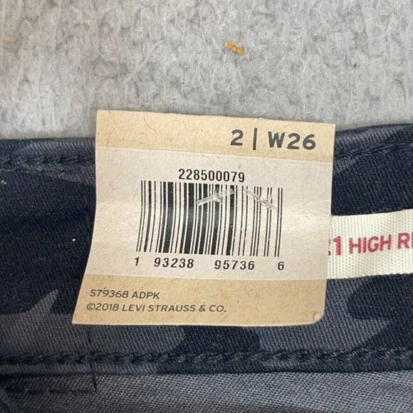 Levis 721 Jeans Womens 2 Black Camouflage High Rise Skinny Ankle 26x27 NWT NEW - Picture 11 of 16